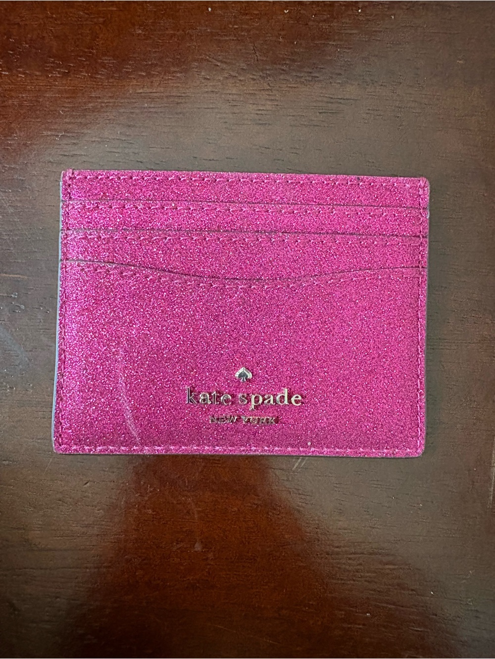 kate spade Hot Pink Glitter Card Case